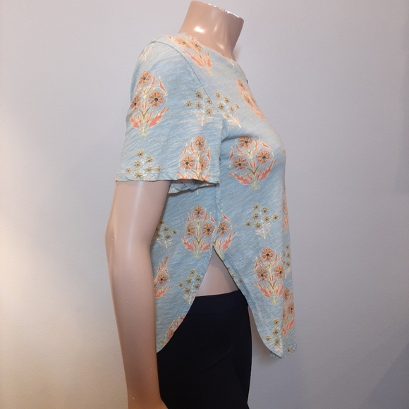 💠Anthropologie POSTMARK Paisley Top Boho Patchwork Short Sleeve Tshirt Size XS - Picture 11 of 13